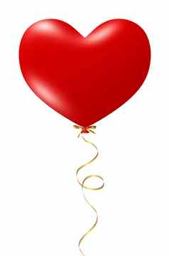 爱巴隆孤立的白色气球心红色的情人节爱概念情人节一天ı溶胶化
