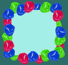 水彩球形式框架蓝色的绿色圣诞节背景明信片礼物包装织物