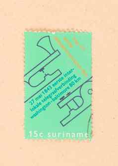 苏里南约邮票印刷苏里南显示世界