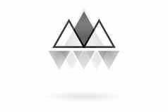 摘要几何模式单色重叠三角形山标志