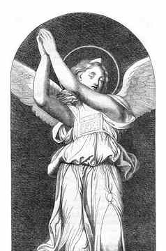 大天使拉斐尔古董雕刻