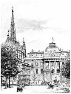 Sainte-Chapelle入口法院古董