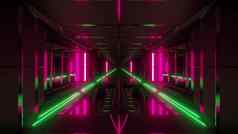 没完没了的未来主义的科幻科幻小说隧道走廊空间机库插图背景壁纸