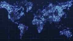 全球技术世界地图平地球全球worldmap图标渲染背景