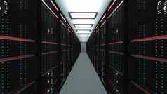 大服务器房间室内数据中心网络网络互联网电信技术数据存储云服务概念渲染
