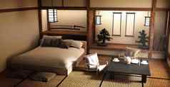 设计具体地说日本风格床上房间装饰