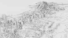 白色城市模型大纲插图