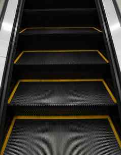 现代自动扶梯电子系统移动自动扶梯移动地面直行黑色的黄色的乐队