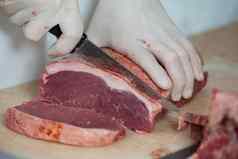 屠夫切割肉肉工厂