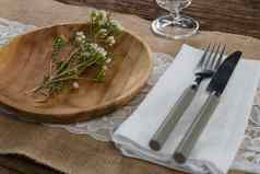 植物区系安排板餐具餐巾