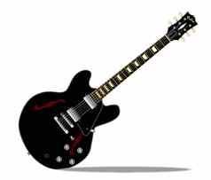 黑色的半固体吉他