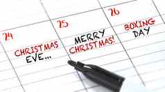 12月庆祝活动日历圣诞节夏娃圣诞节拳击一天