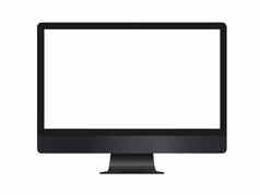 孤立的黑暗灰色专业电脑白色空白屏幕