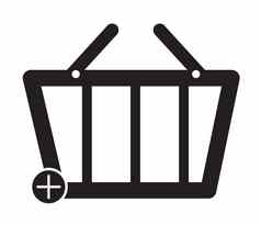 购物篮子标志白色背景篮子象征平