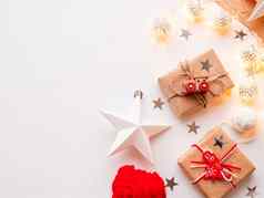 圣诞节一年包装Diy礼物工艺纸礼物系乡村线程玩具火车装饰金属光灯泡精致的模式圣诞节树装饰