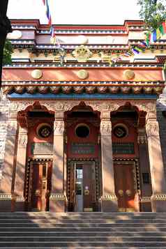 主要入口佛教传统的僧伽俄罗斯达赞gunzehoyney建筑纪念碑二十世纪建筑建架构师巴拉诺夫斯基佛教寺庙圣彼得堡