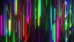 随机五彩缤纷的霓虹灯行波浪形状电脑生成的呈现改变背景
