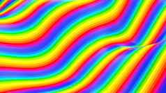 五彩缤纷的波浪条纹电脑生成的表面彩虹颜色呈现