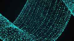 呈现摘要变形背景波浪形式透明的其蓝色的光粒子电脑生成的光影响