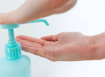 女人洗手手洗手液酒精抗菌防止细菌细菌避免冠状病毒
