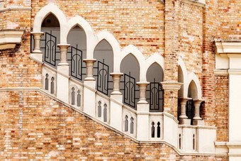 《柳叶刀》窗户楼梯建筑细节殖民风格建筑建筑苏丹阿卜杜勒Samad苏丹阿卜杜勒Samad建筑(泥马来西亚