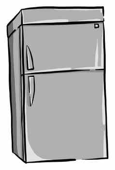 灰色的冰箱插图向量白色背景