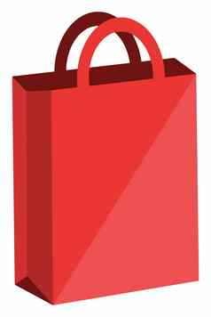 红色的购物袋插图向量白色背景