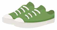 绿色夏天运动鞋插图向量白色背景