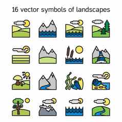 景观图标集合自然符号
