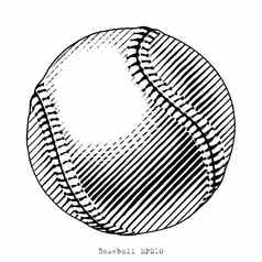 棒球手画维纳奇风格黑色的白色剪辑艺术隔离