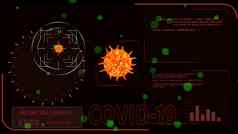 橙色红色的病毒科维德检测数字雷达分析