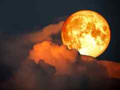 超级完整的血月亮月光云晚上天空