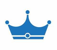 蓝色的皇冠图标皇冠图标白色背景平风格cro