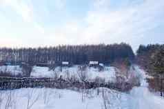 冬天村景观