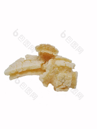 印尼零食饼干不错rambak白色背景饼干零食使牛皮水牛皮肤加工过的草本植物味道增强剂风味极佳的脆脆的