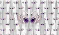 壁纸紫色的花天鹅蝴蝶珠宝