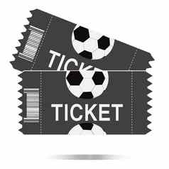 足球票图标白色背景足球票