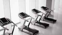 空健身房室内锻炼设备现代健身中心呈现