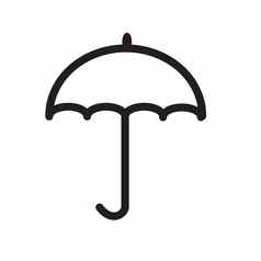 伞图标白色背景伞标志平风格