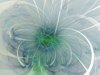 绿色温柔的软分形花电脑生成的图像标志设计概念网络打印海报花背景