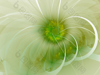 绿色温柔的软分形花电脑生成的图像标志设计概念网络打印海报花背景
