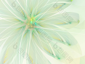 温柔的软分形绿色花电脑生成的图像标志设计概念网络打印海报花背景
