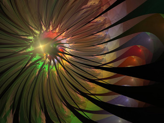 彩虹温柔的软分形花电脑生成的图像标志设计概念网络打印海报花背景
