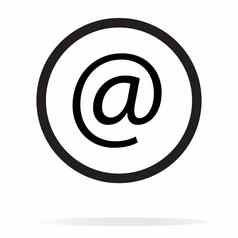 电子邮件图标白色背景电子邮件标志