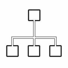 层次结构图标白色背景层次结构标志平风格