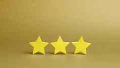 金星星黄色的背景质量服务买家选择成功业务概念评级评价评级酒店餐厅移动应用程序