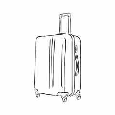 手提箱旅行向量插图涂鸦风格手提箱向量草图插图