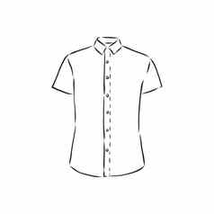 向量插图男人的衬衫前面男人的衬衫向量草图插图