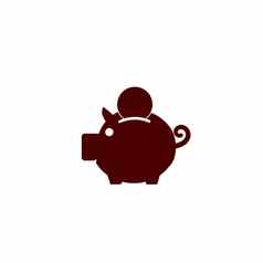 小猪银行图标白色背景保存钱
