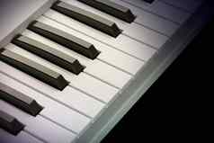 黑色的白色键音乐键盘